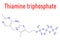 Thiamine triphosphate molecule. Skeletal formula. Chemical structure