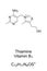 Thiamine, vitamin B1, chemical structure and skeletal formula