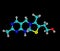 Thiamine (Vitamin B1) molecular structure on black