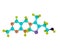 Thiamine (Vitamin B1) molecular structure on white