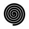 Thick black spiral symbol. Simple flat vector design element