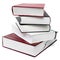 Thick book stack isolated with clipping path