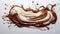 Thick Chocolate Sauce Splash on White Blurry Background