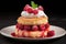 Thick cottage cheese pancakes with raspberries and cream