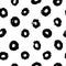 Thick hand drawn circles or rings. Seamless pattern in black and white. Perfect for wrapping paper, textile, fabric and