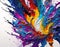 Thick messy paint drop AI art painting