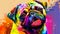 Thick palette knife, rainbow pug