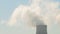 The thick pipe thermal power plant emits smoke