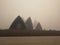 Thick smoke haze over The Opera House from uncontrolled bush fire in Sydney, Australia : 10/12/2019