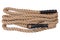 Thick sports rope for training, the rope is twisted, on a white background