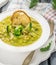 Thick vegetable soup puree with Brussels sprouts