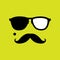 Thief or burglar with old style mustache, sunglasses vector