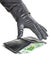 Thief with leather glove is reaching for a wallet