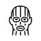 thief mask face line icon vector illustration