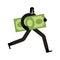 Thief stolen money. Criminal stole Cash. vector illustration