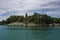 Thien Mu pagoda from Perfume river. Hue, Central Vietnam, Asia.