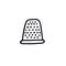 Thimble for sewing doodle icon, vector illustration