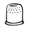 Thimble for sewing. Hand drawn illustration converted to vector