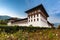Thimphu, Bhutan - October 24, 2021: Tashichho Dzong, a Buddhist monastery and fortress on the northern edge of the city of Thimphu