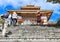 Thimphu, Bhutan - September 10, 2016: Tourists at the Druk Wangyal Lhakhang Temple, Dochula Pass, Bhutan.