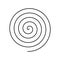 Thin black spiral symbol. Simple flat vector design element