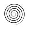 Thin black spiral symbol. Simple flat vector design element