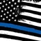 Thin Blue Line. Black Flag with Police Blue Line. Closeup vector background