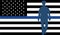 Thin blue line flag USA law enforcement symbol. American police flag vector. Symbol of remembering fallen police officers on duty.