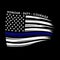 Thin Blue Line Police Officer Flag with text Honor - Duty - Courage