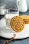 Thin and chewy molasses cookies with milk