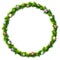 Thin christmas wreath with decorative beads and baubles