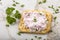 Thin crispy crackers with carp roe salad