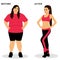 Thin and fat. Before and after. Healthy Lifestyle.