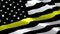 Thin Gold Line American Flag. Flag Representing 911 and other first responder communications dispatchers. Thin Gold Line Three Str