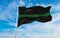 Thin Green Line flag waving, panoramic view, Wildlife Officers, Park Rangers, Federal Agents, Border Patrol, Military Personnel