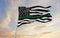 Thin Green Line USA flag waving, panoramic view, Wildlife Officers, Park Rangers, Federal Agents, Border Patrol, Military