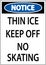 Thin Ice Sign Warning - Thin Ice Keep Off No Skating