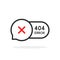 Thin line 404 error bubble icon