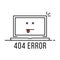 Thin line 404 error with dead emoji