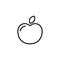 Thin line apple icon on white