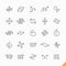 Thin line arrows icons