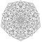 Thin line Aztec mandala. Tribal geometrical round element isolated