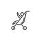 Thin line baby icon Stroller carriage