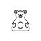 Thin line baby icon. Toy, plaything bear.