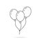 Thin line balloon icon with shadow