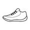 Thin line basket shoes icon