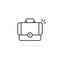 thin line black suitcase minimal icon