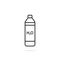 Thin line bottle icon with shadow