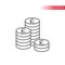 Thin line british pound coin stack icon. Outline, fully editable british pounds coins stacks icon.