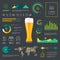 Thin line color beer infographic